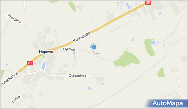 Hopowo, Łąkowa, mapa Hopowo