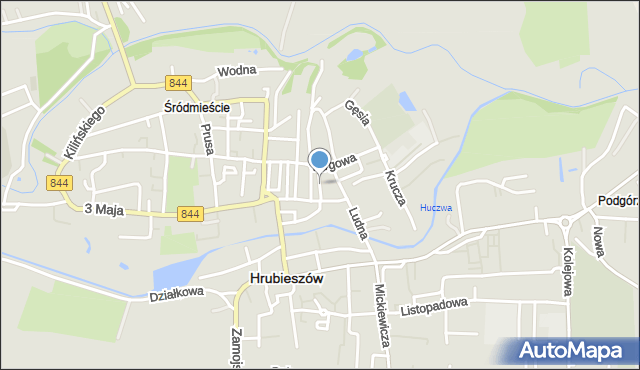 Hrubieszów, Łazienna, mapa Hrubieszów