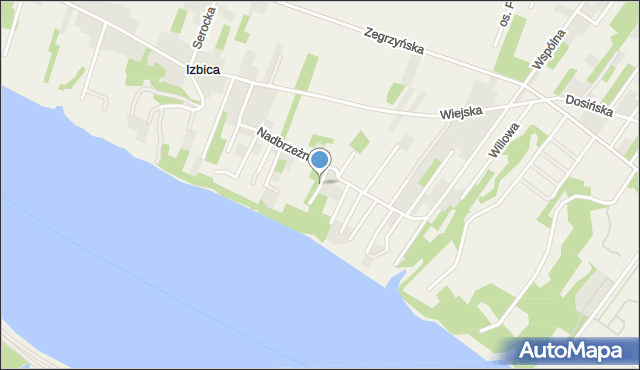 Izbica gmina Serock, Łabędziowa, mapa Izbica gmina Serock