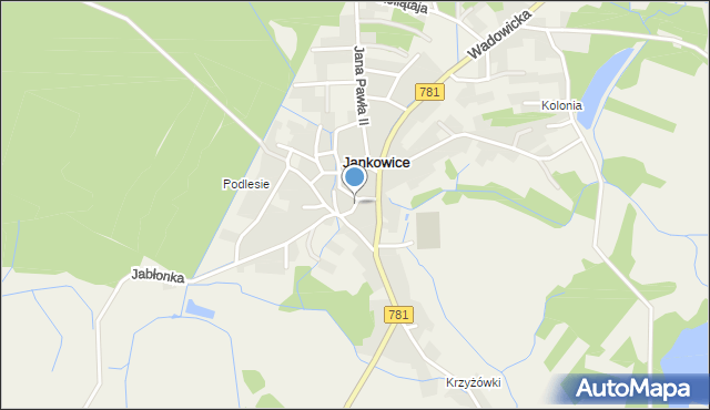 Jankowice gmina Babice, Łącząca, mapa Jankowice gmina Babice