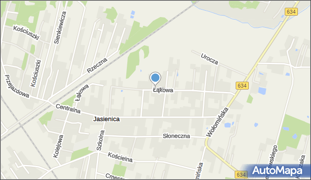 Jasienica gmina Tłuszcz, Łąkowa, mapa Jasienica gmina Tłuszcz