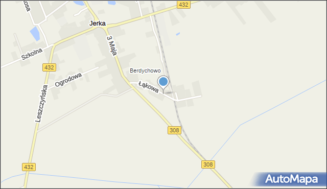 Jerka, Łąkowa, mapa Jerka