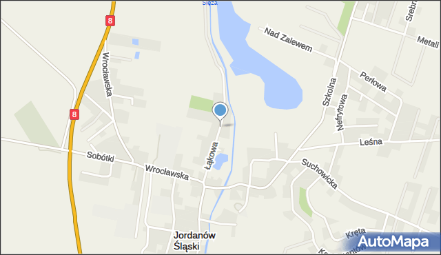 Jordanów Śląski, Łąkowa, mapa Jordanów Śląski