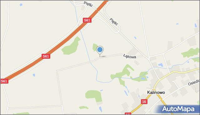 Kalinowo powiat ełcki, Łąkowa, mapa Kalinowo powiat ełcki