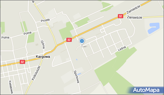 Kargowa, Łąkowa, mapa Kargowa
