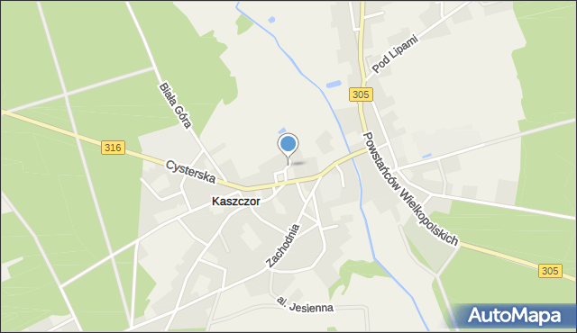 Kaszczor, Łąkowa, mapa Kaszczor