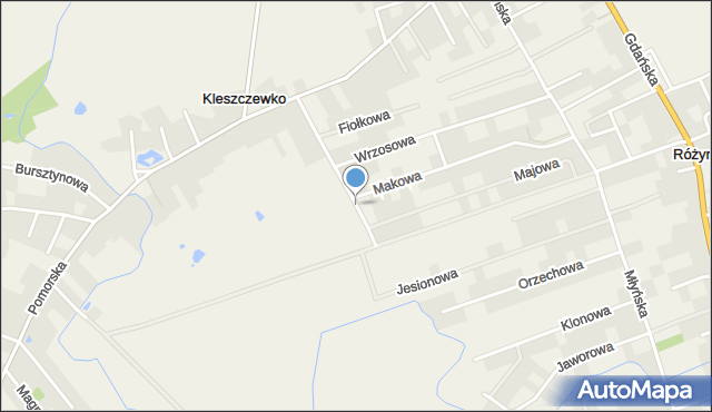 Kleszczewko, Lawendowa, mapa Kleszczewko