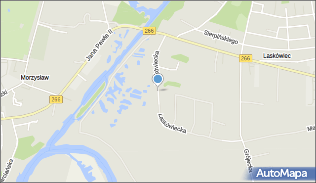 Konin, Laskówiecka, mapa Konina