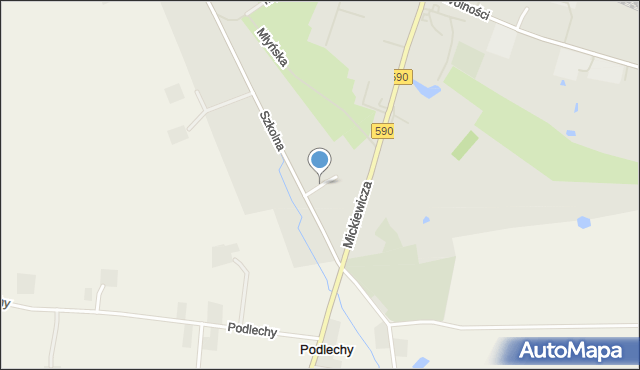 Korsze, Lachowicza Stanisława, ks., mapa Korsze