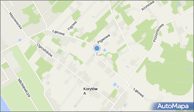 Korytów A, Łąkowa, mapa Korytów A