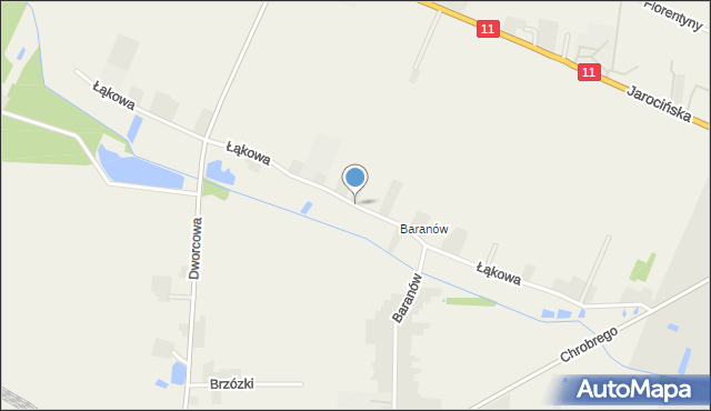 Kowalew gmina Pleszew, Łąkowa, mapa Kowalew gmina Pleszew