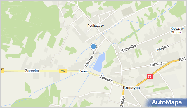 Kroczyce, Łąkowa, mapa Kroczyce