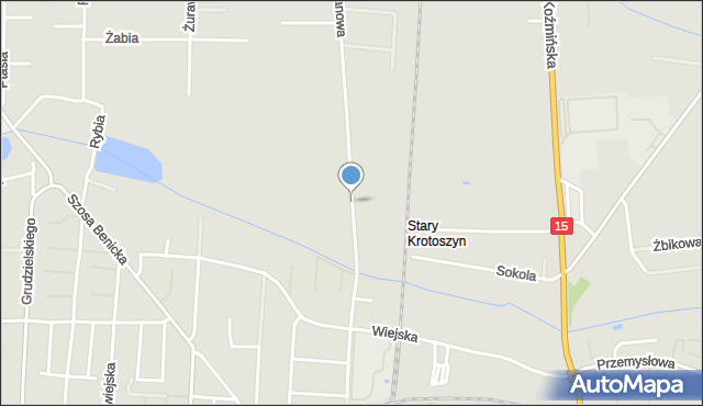 Krotoszyn, Łanowa, mapa Krotoszyna