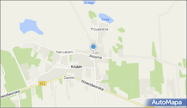 Krubin gmina Wieliszew, Łabędziowa, mapa Krubin gmina Wieliszew