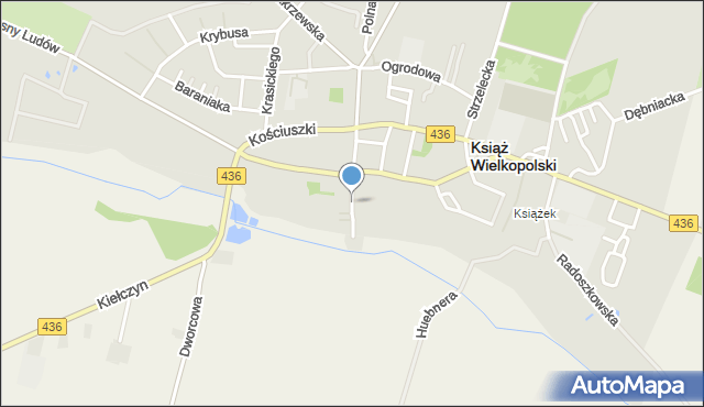 Książ Wielkopolski, Łąkowa, mapa Książ Wielkopolski