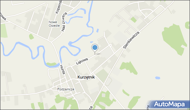 Kurzętnik, Łąkowa, mapa Kurzętnik