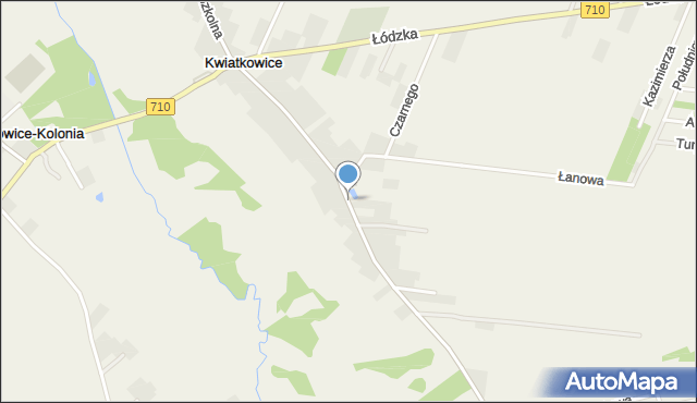 Kwiatkowice gmina Wodzierady, Łaska, mapa Kwiatkowice gmina Wodzierady