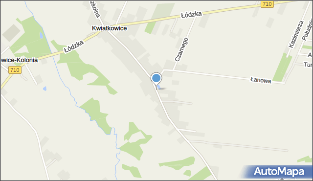 Kwiatkowice gmina Wodzierady, Łaska, mapa Kwiatkowice gmina Wodzierady