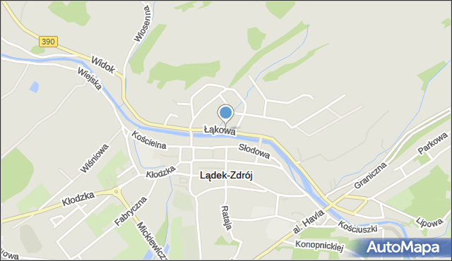 Lądek-Zdrój, Łąkowa, mapa Lądek-Zdrój