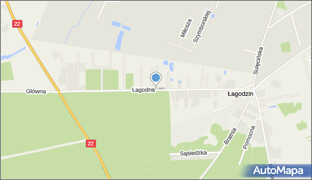 Łagodzin, Łagodna, mapa Łagodzin