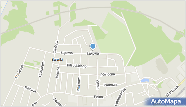 Łapy, Łąkowa, mapa Łapy