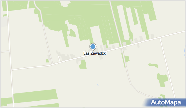 Las Zawadzki, Las Zawadzki, mapa Las Zawadzki