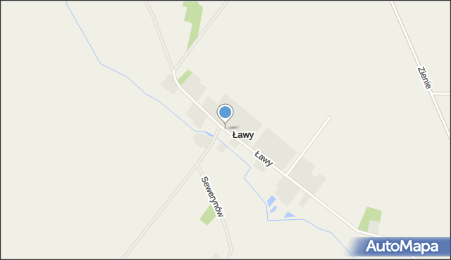 Ławy gmina Huszlew, Ławy, mapa Ławy gmina Huszlew