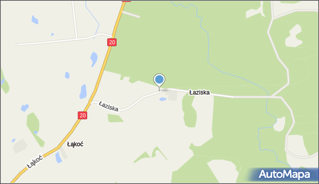 Łaziska gmina Miastko, Łaziska, mapa Łaziska gmina Miastko
