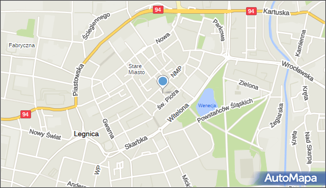 Legnica, Łączyńskiego Tadeusza, ks., mapa Legnicy