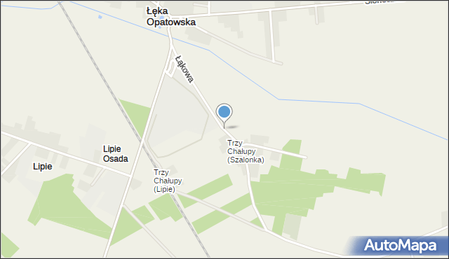 Łęka Opatowska, Łąkowa, mapa Łęka Opatowska