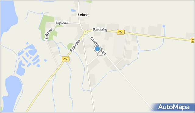 Łekno gmina Wągrowiec, Łączna, mapa Łekno gmina Wągrowiec