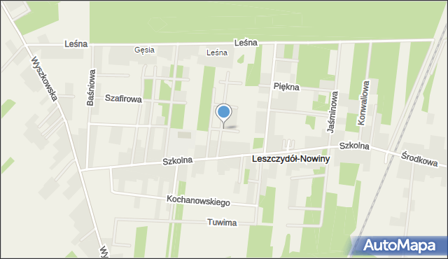 Leszczydół-Nowiny, Lazurowa, mapa Leszczydół-Nowiny