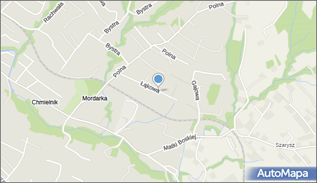 Limanowa, Łąkowa, mapa Limanowa