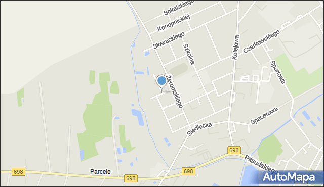 Łosice, Łąkowa, mapa Łosice