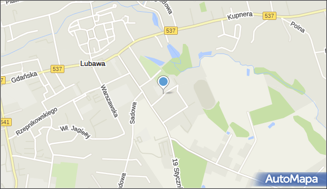 Lubawa, Łazienna, mapa Lubawa