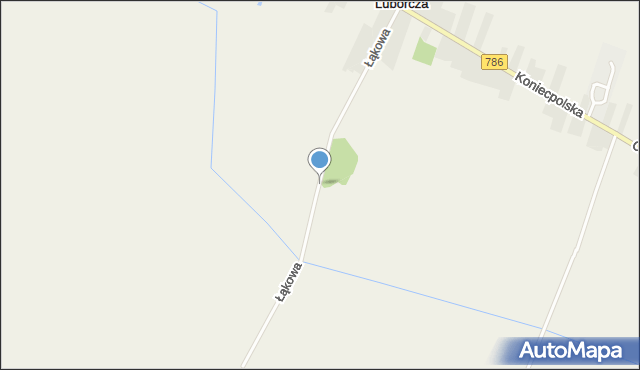 Luborcza, Łąkowa, mapa Luborcza