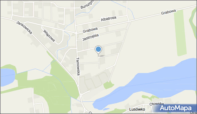 Lusówko, Łabędzia, mapa Lusówko