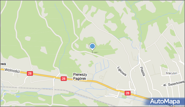 Maków Podhalański, Łąkowa, mapa Maków Podhalański