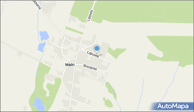 Malin, Łąkowa, mapa Malin