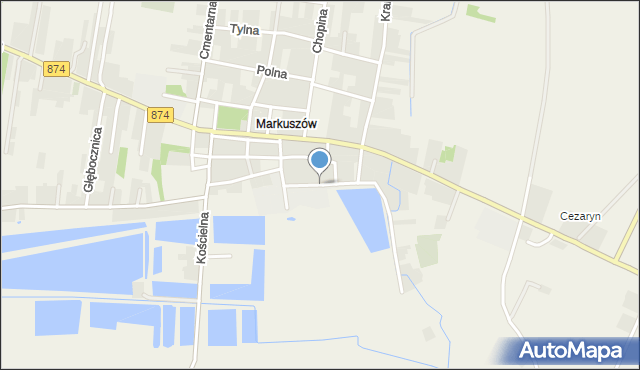 Markuszów, Łachy, mapa Markuszów