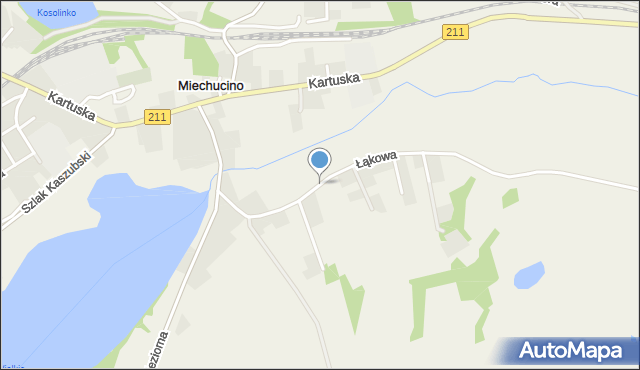 Miechucino, Łąkowa, mapa Miechucino