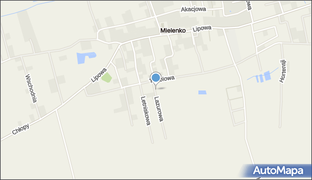 Mielenko gmina Mielno, Lazurowa, mapa Mielenko gmina Mielno