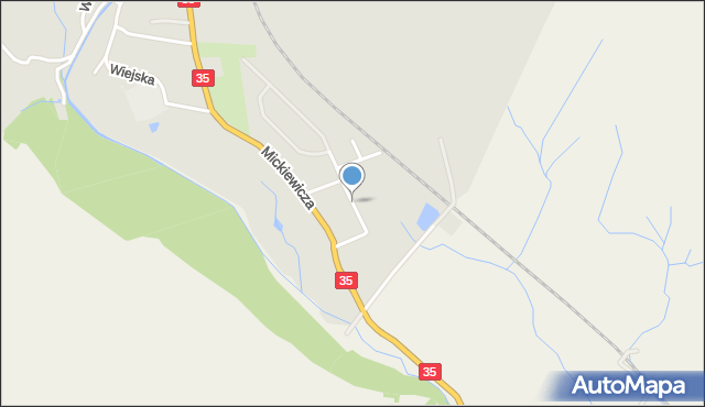 Mieroszów, Łąkowa, mapa Mieroszów