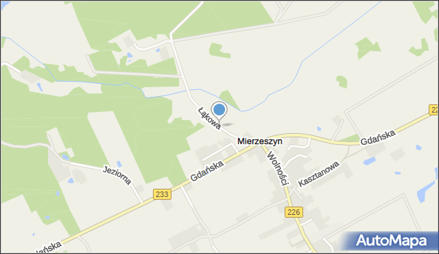 Mierzeszyn, Łąkowa, mapa Mierzeszyn