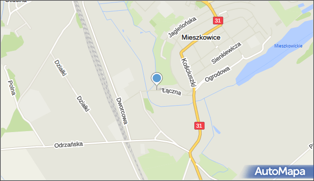 Mieszkowice powiat gryfiński, Łączna, mapa Mieszkowice powiat gryfiński