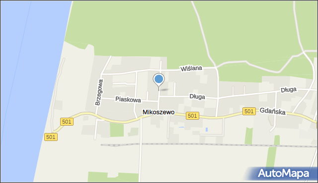 Mikoszewo, Łąkowa, mapa Mikoszewo