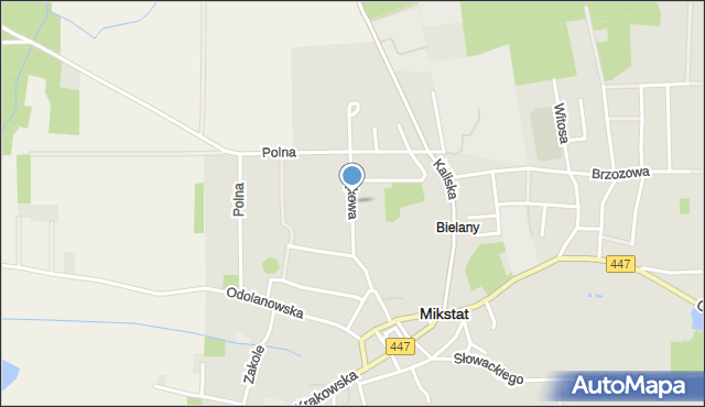 Mikstat, Łąkowa, mapa Mikstat