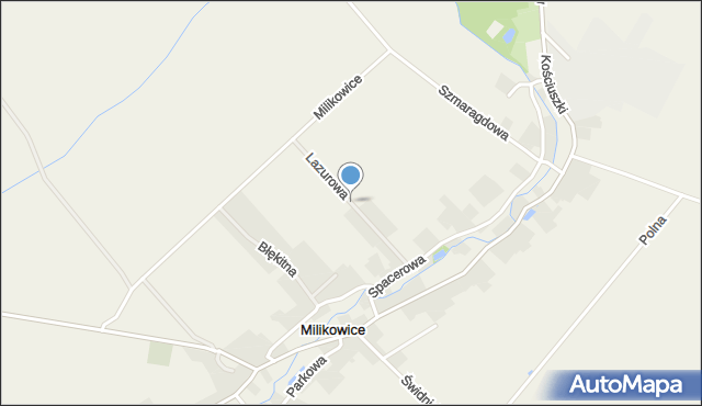 Milikowice, Lazurowa, mapa Milikowice