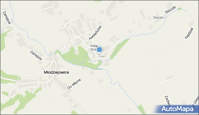 Młodziejowice gmina Michałowice, Ładna, mapa Młodziejowice gmina Michałowice