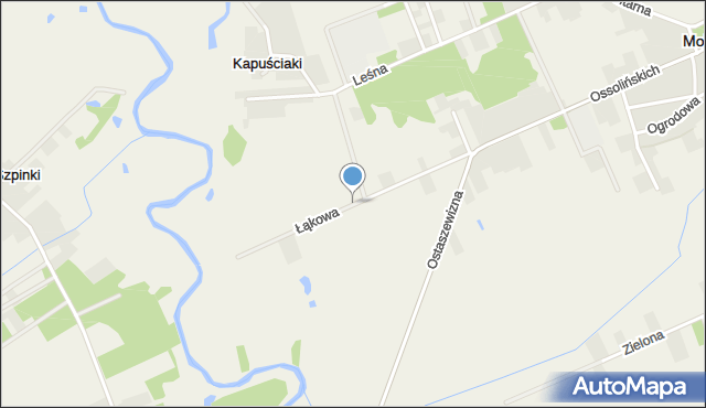 Mokobody, Łąkowa, mapa Mokobody